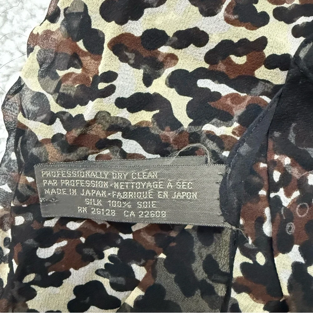 Echo Women's Silk Camo Print Scarf - Black, Brown, and Tan 21.5*21.5